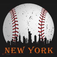 New York Ny Skyline Baseball Vintage Met T-Shirt thumb 7