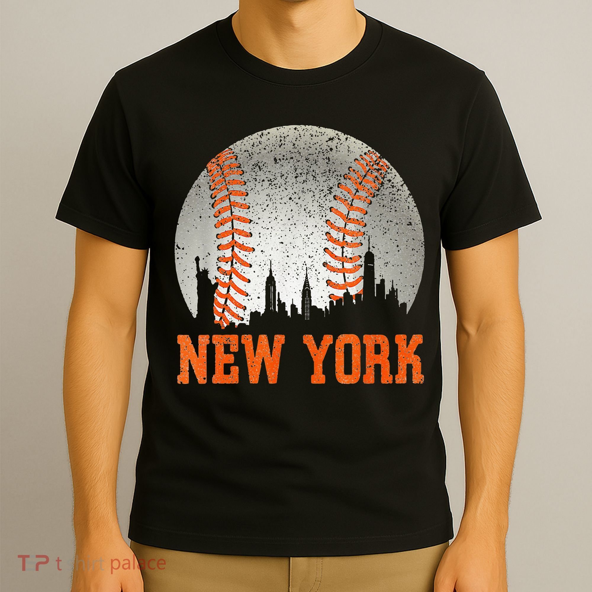 New York NY Skyline Baseball Vintage Met At Gameday T-Shirt