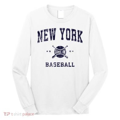 New York NY Vintage Baseball Throwback Retro Design Long Sleeve Shirt