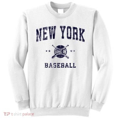 New York NY Vintage Baseball Throwback Retro Design Sweatshirt