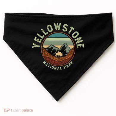 Nature Yellowstone National Park USA-Made Doggie Bandana