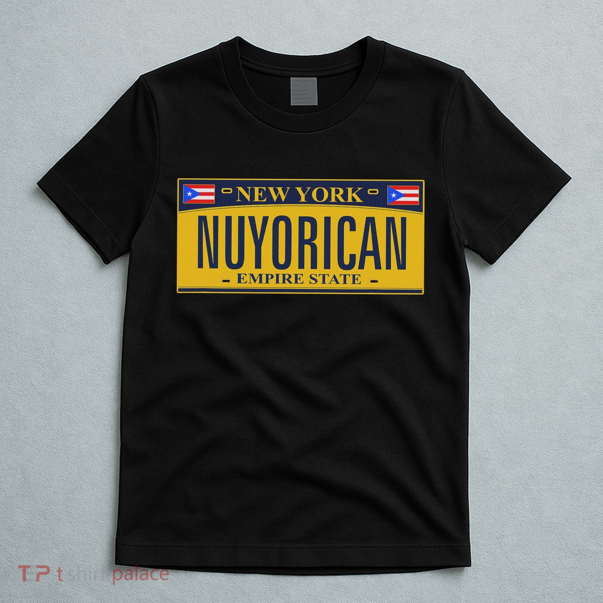 New York Nuyorican License Plate Puerto Rican Flags T-Shirt