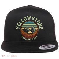 Nature Yellowstone National Park Flat Bill Trucker Hat thumb 0