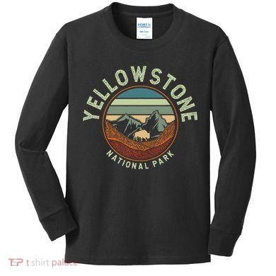 Nature Yellowstone National Park Kids Long Sleeve Shirt