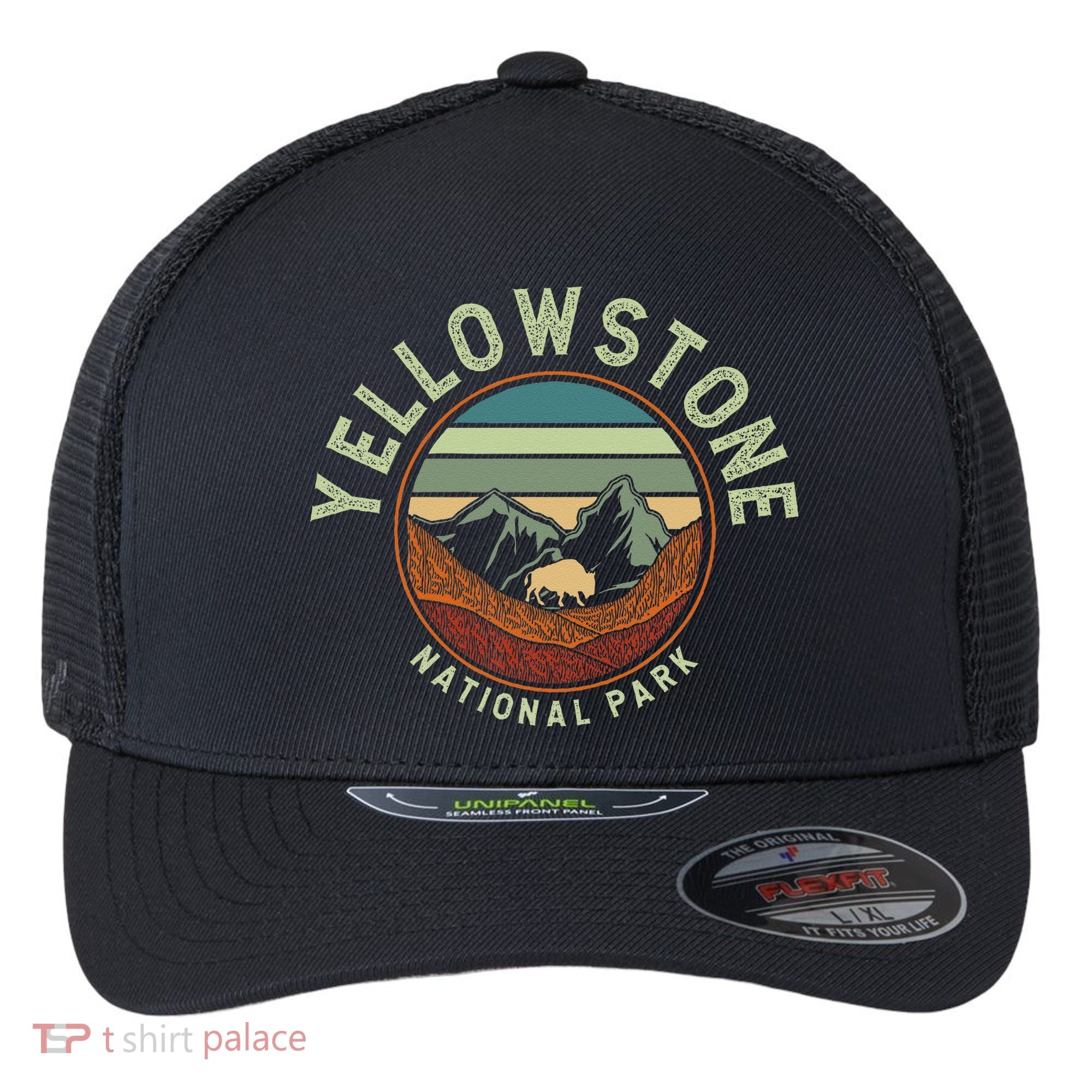 Nature Yellowstone National Park Flexfit Unipanel Trucker Cap