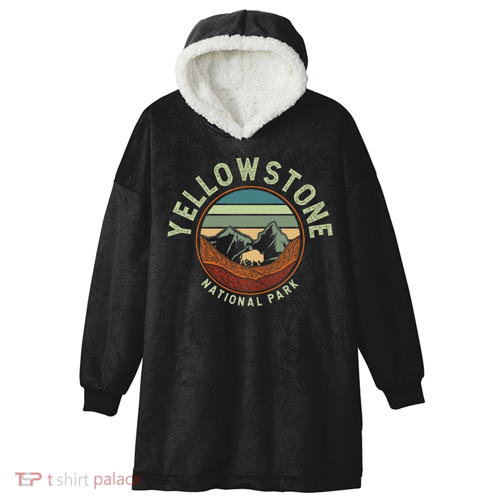 Nature Yellowstone National Park Hooded Wearable Blanket