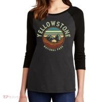 Nature Yellowstone National Park Women's Tri-Blend 3/4-Sleeve Raglan Shirt thumb 2