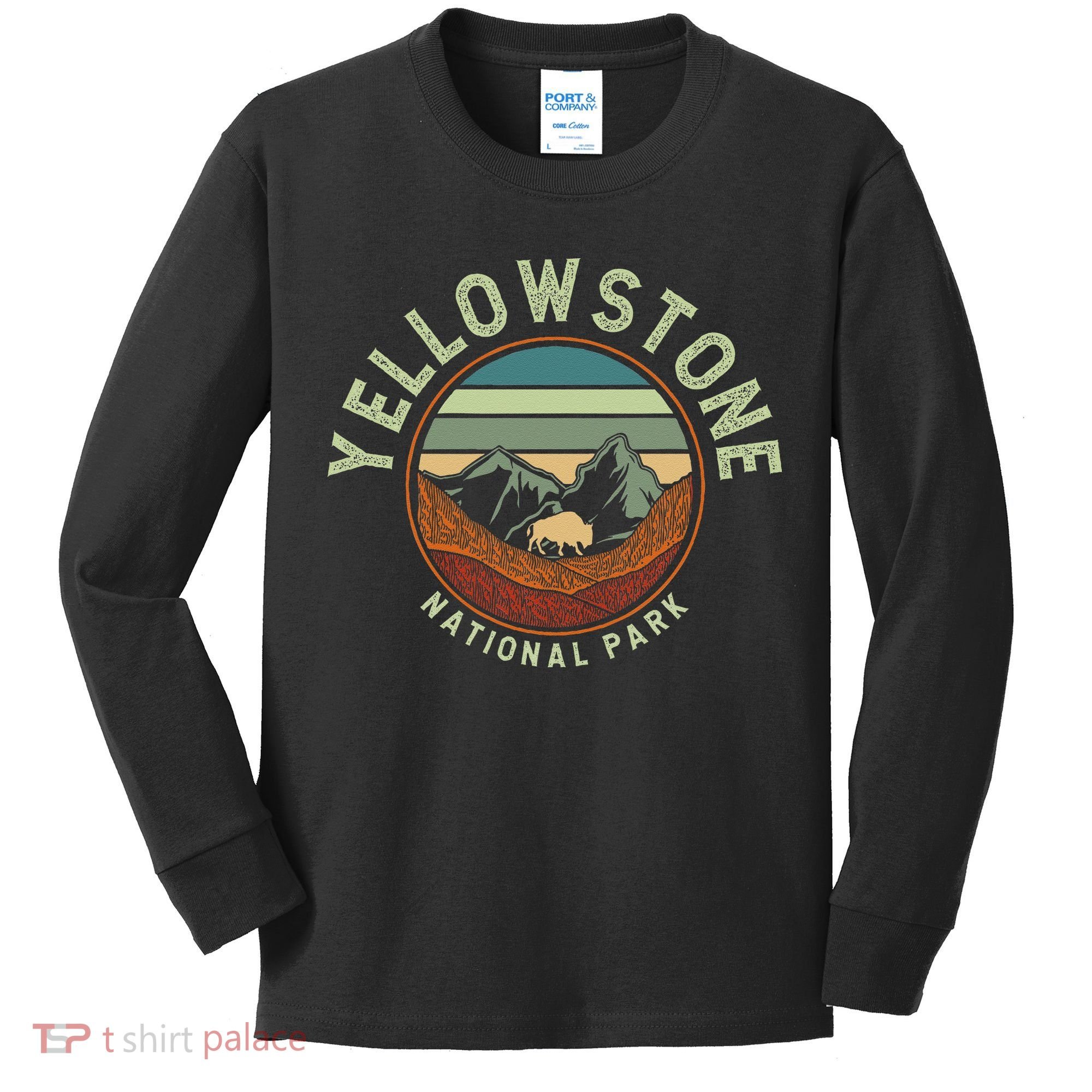 Nature Yellowstone National Park Kids Long Sleeve Shirt