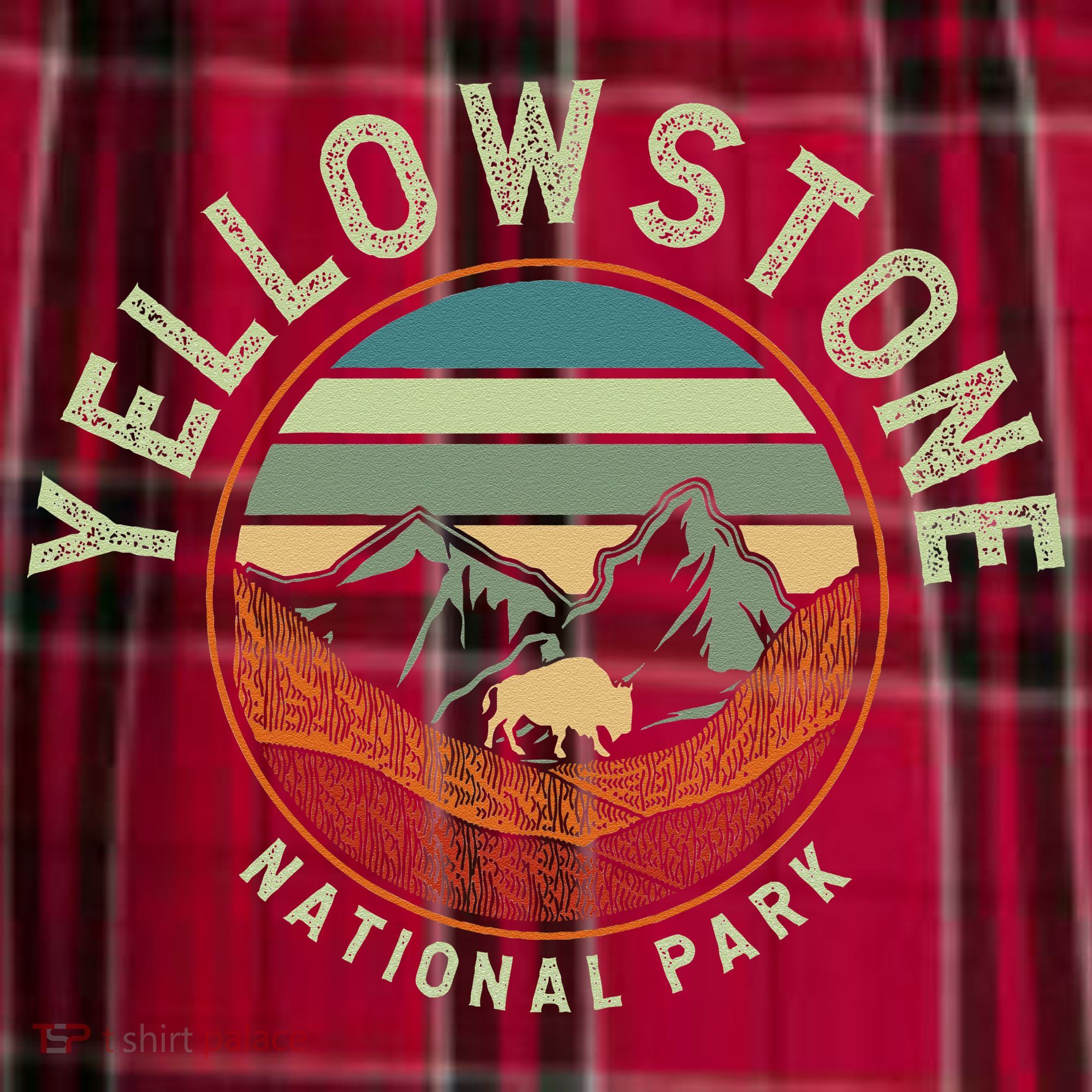 Nature Yellowstone National Park Men's Flannel Plaid Pajama Pants