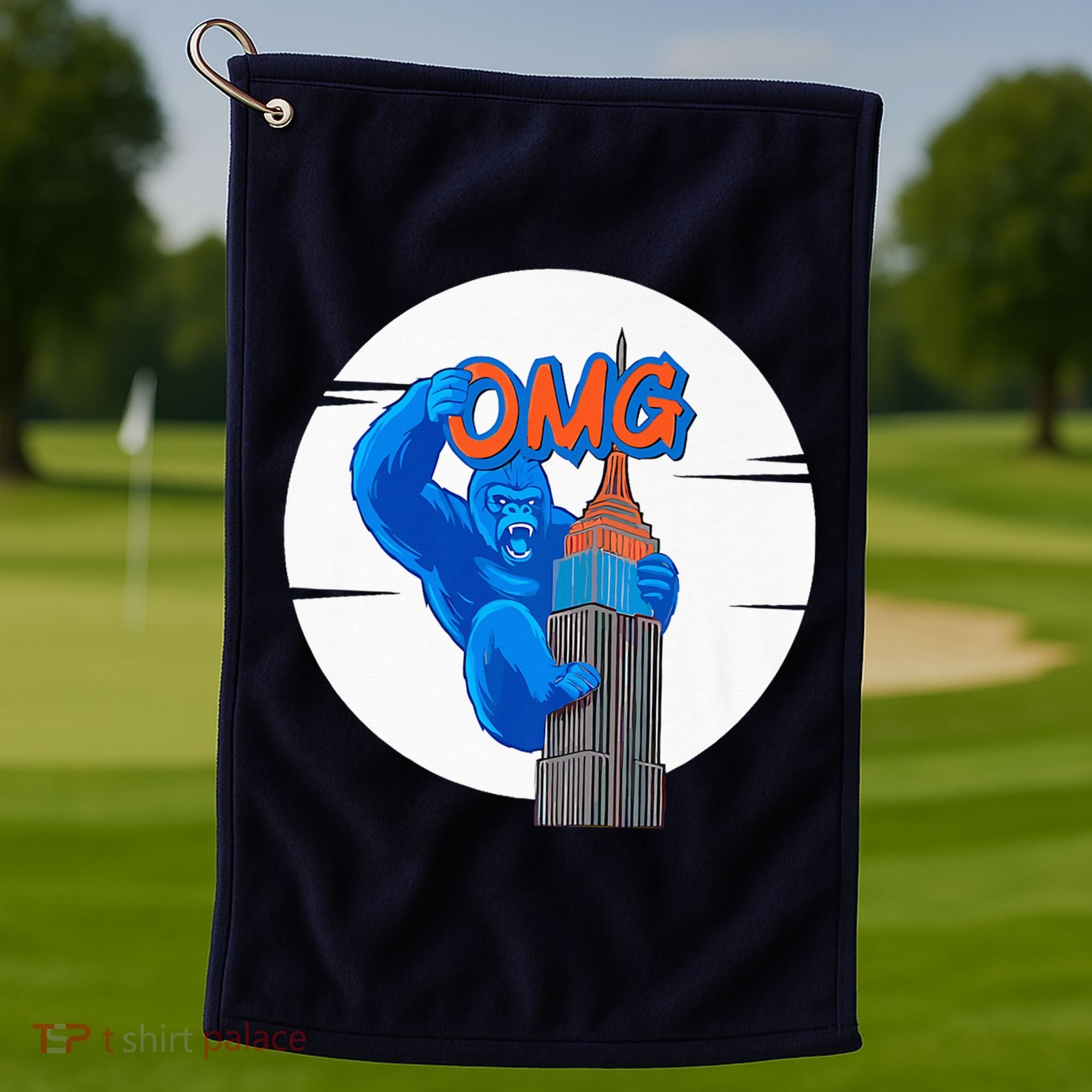 New York Omg Gorilla Top Tower Golf Towel