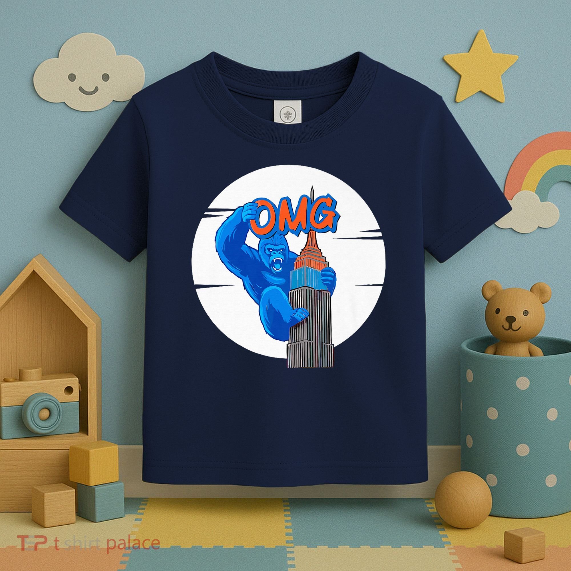 New York Omg Gorilla Top Tower Toddler T-Shirt