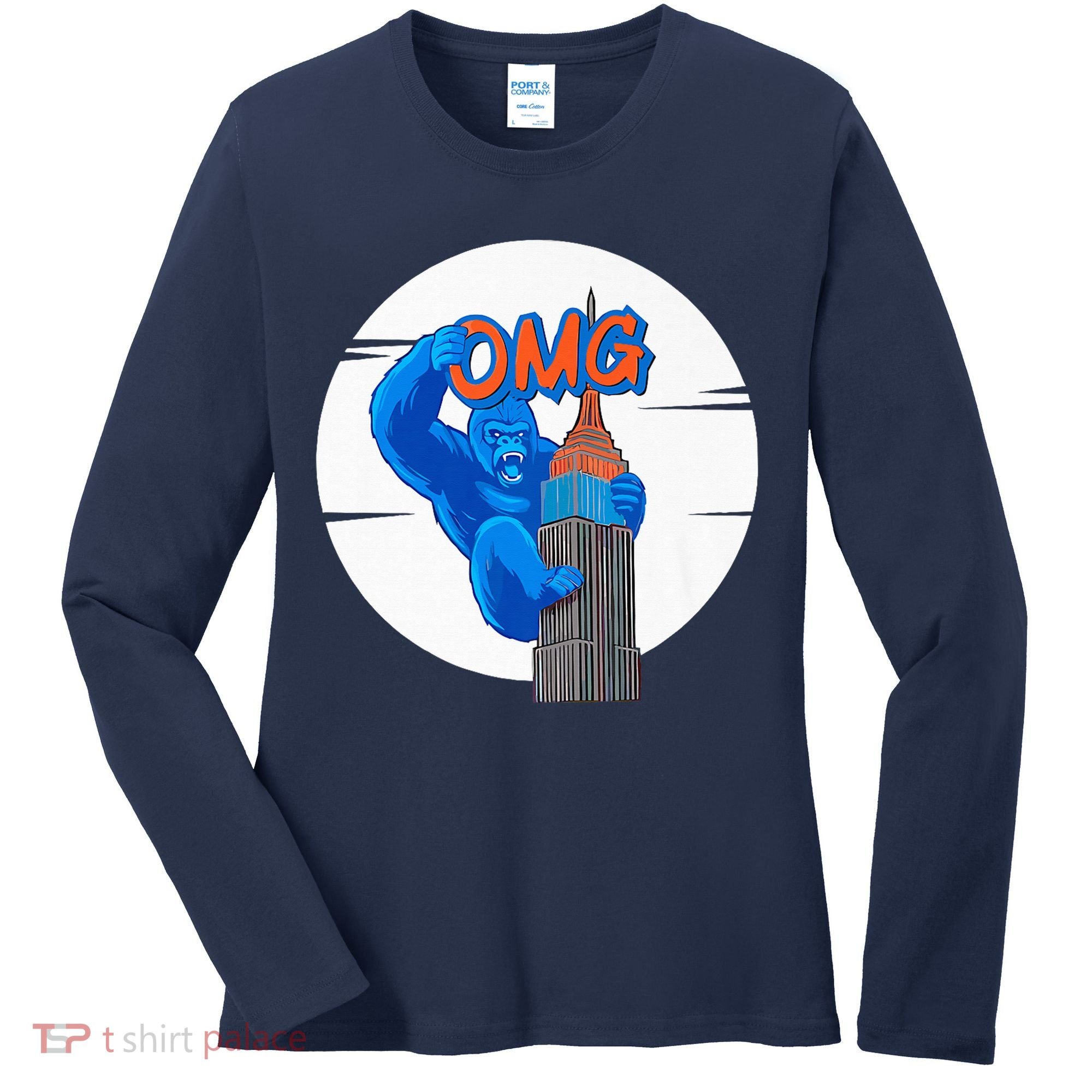 New York Omg Gorilla Top Tower Women's Long Sleeve Shirt