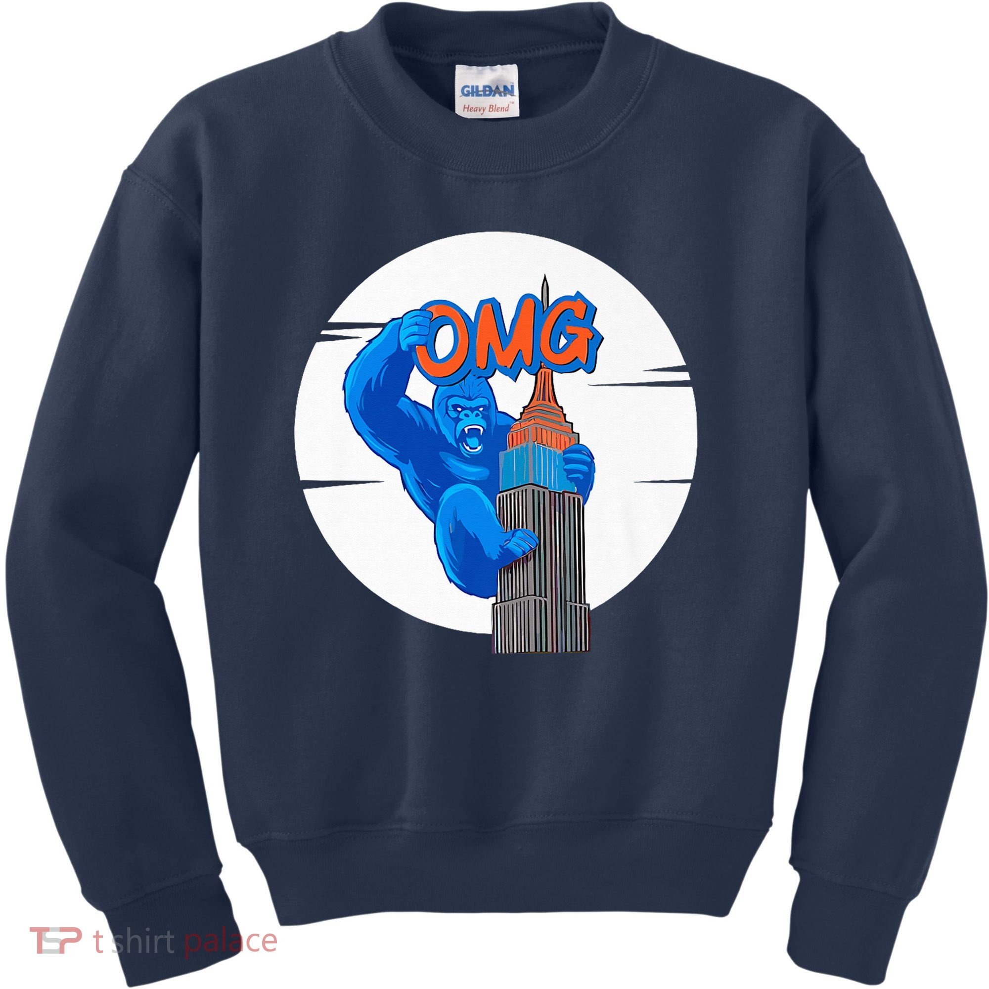 New York Omg Gorilla Top Tower Kids Sweatshirt