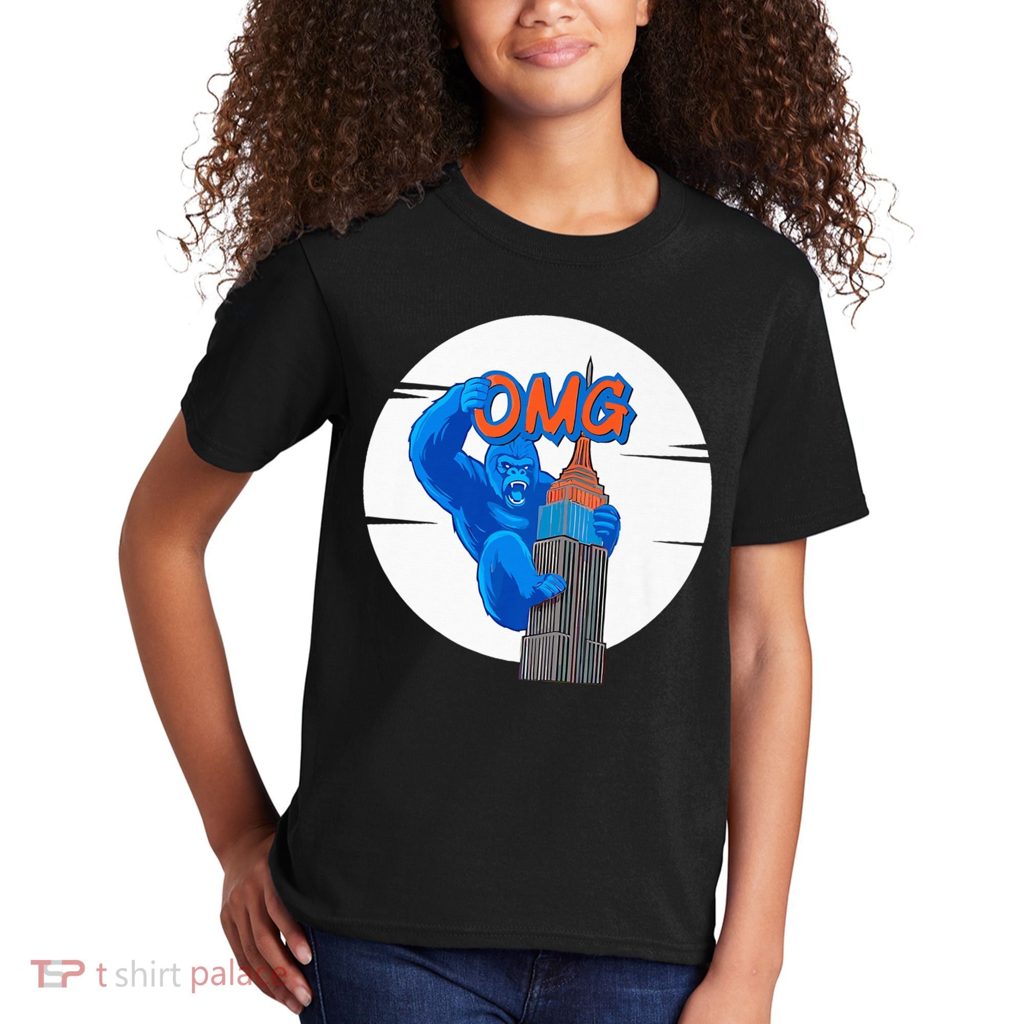 New York Omg Gorilla Top Tower Kids T-Shirt