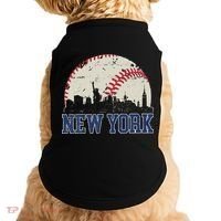 New York Retro Baseball Lover Met At Game Day Doggie Tank thumb 0