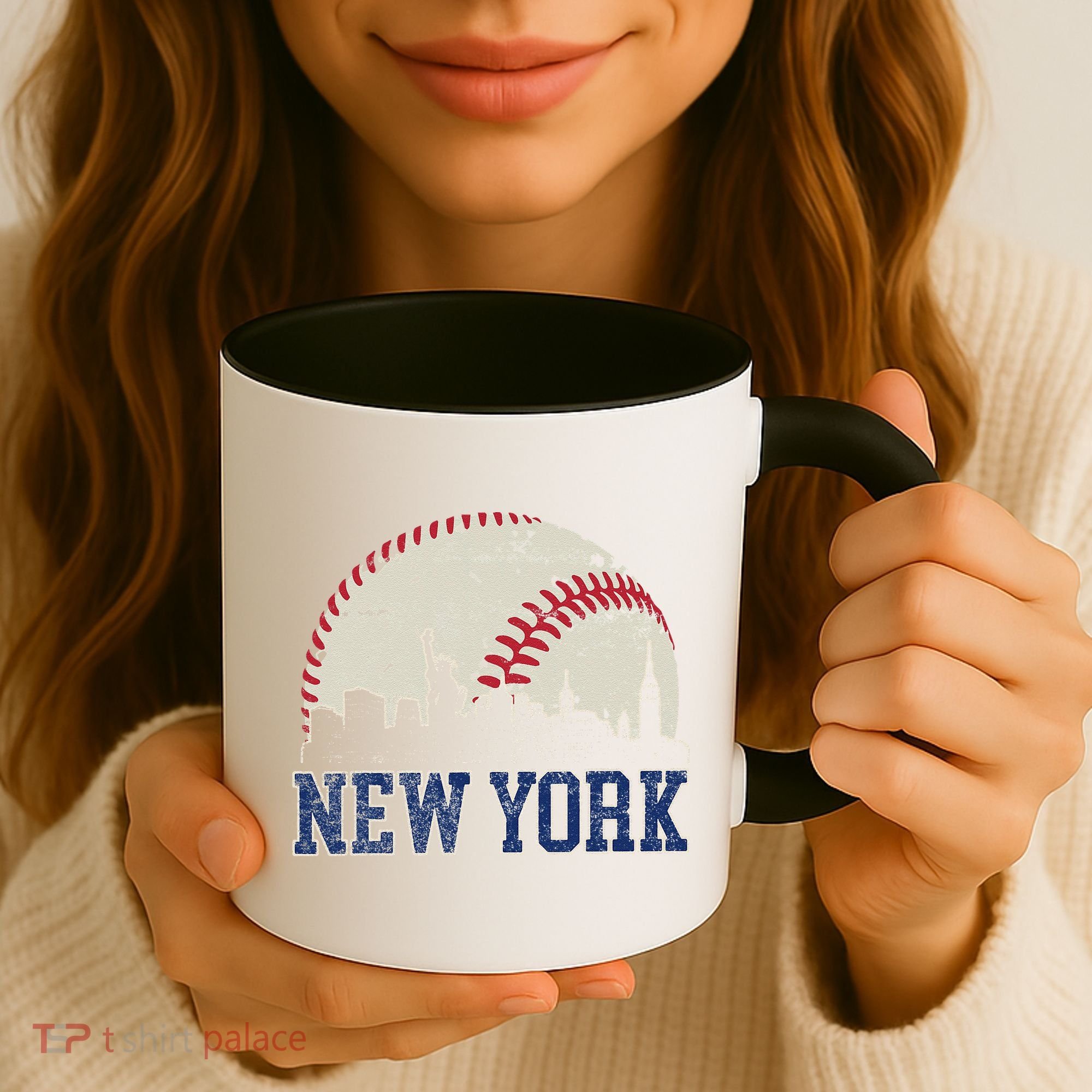 New York Retro Baseball Lover Met At Game Day Coffee Mug