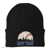 New York Retro Baseball Lover Met At Game Day Beanie thumb 0