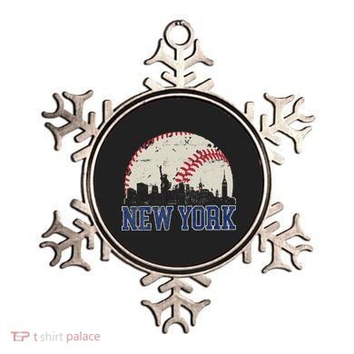 New York Retro Baseball Lover Met At Game Day Ornament