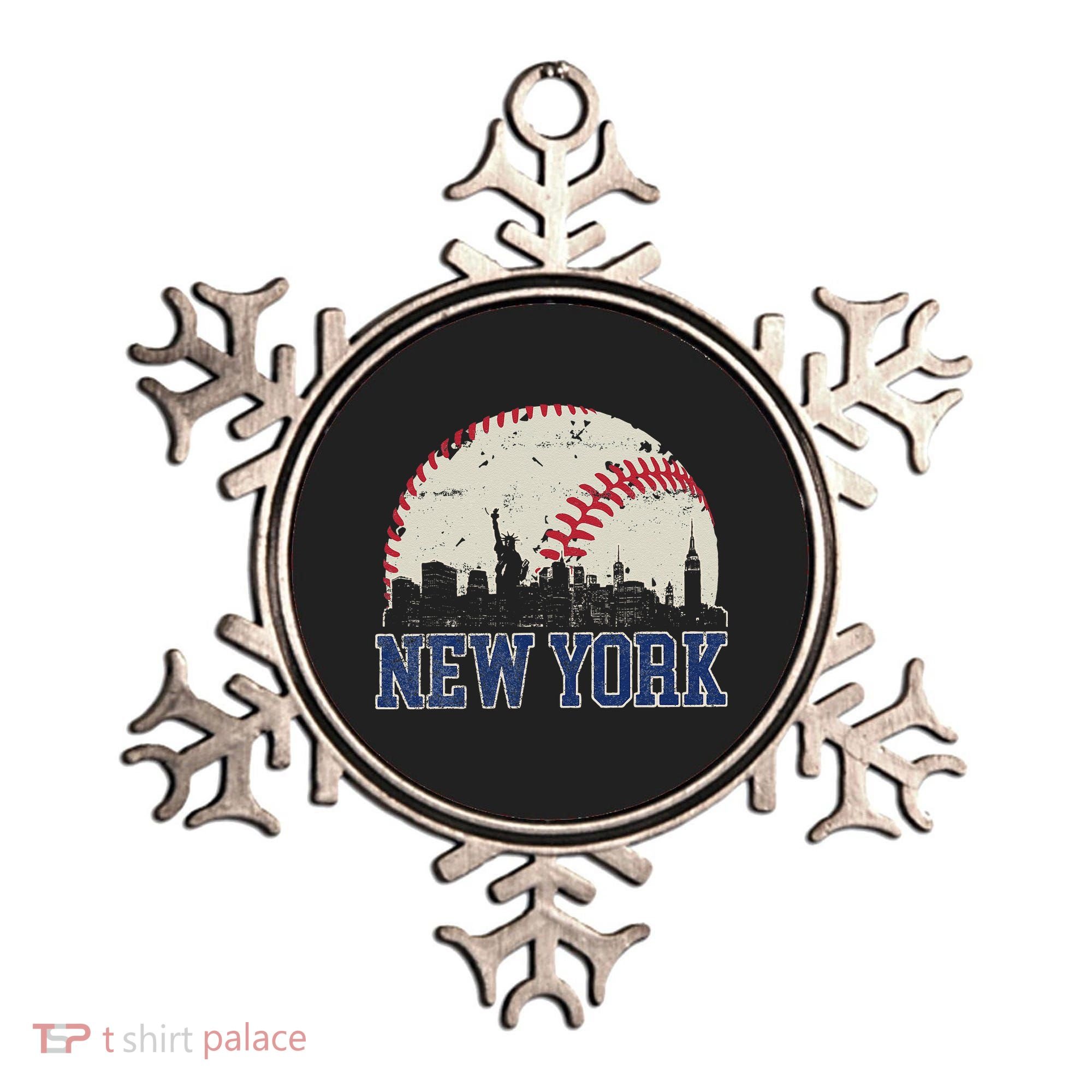 New York Retro Baseball Lover Met At Game Day Ornament