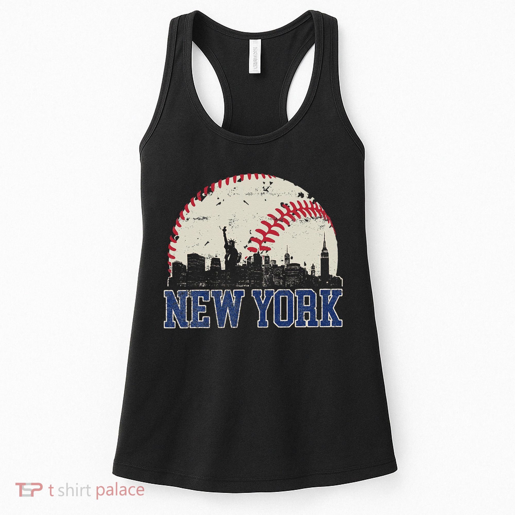 New York Retro Baseball Lover Met At Game Day Women's Tank Top