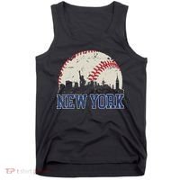 New York Retro Baseball Lover Met At Game Day Tank Top thumb 0