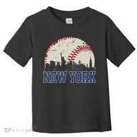 New York Retro Baseball Lover Met At Game Day Toddler T-Shirt thumb 0