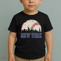 New York Retro Baseball Lover Met At Game Day Toddler T-Shirt thumb 2
