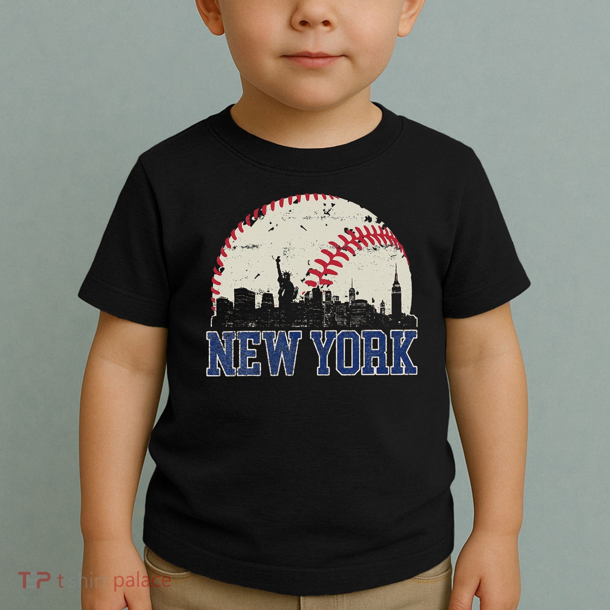 New York Retro Baseball Lover Met At Game Day Toddler T-Shirt