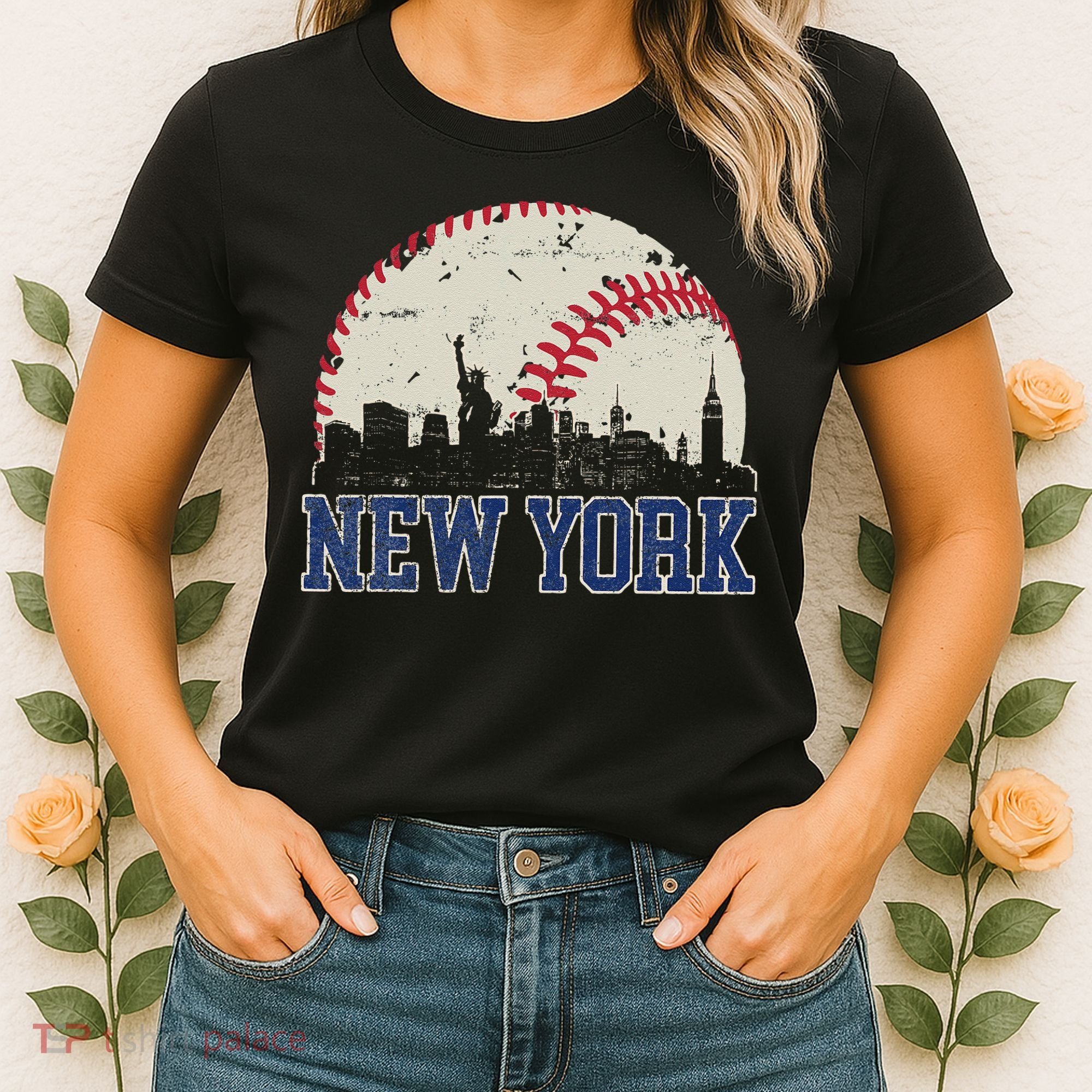 New York Retro Baseball Lover Met At Game Day Women's T-Shirt