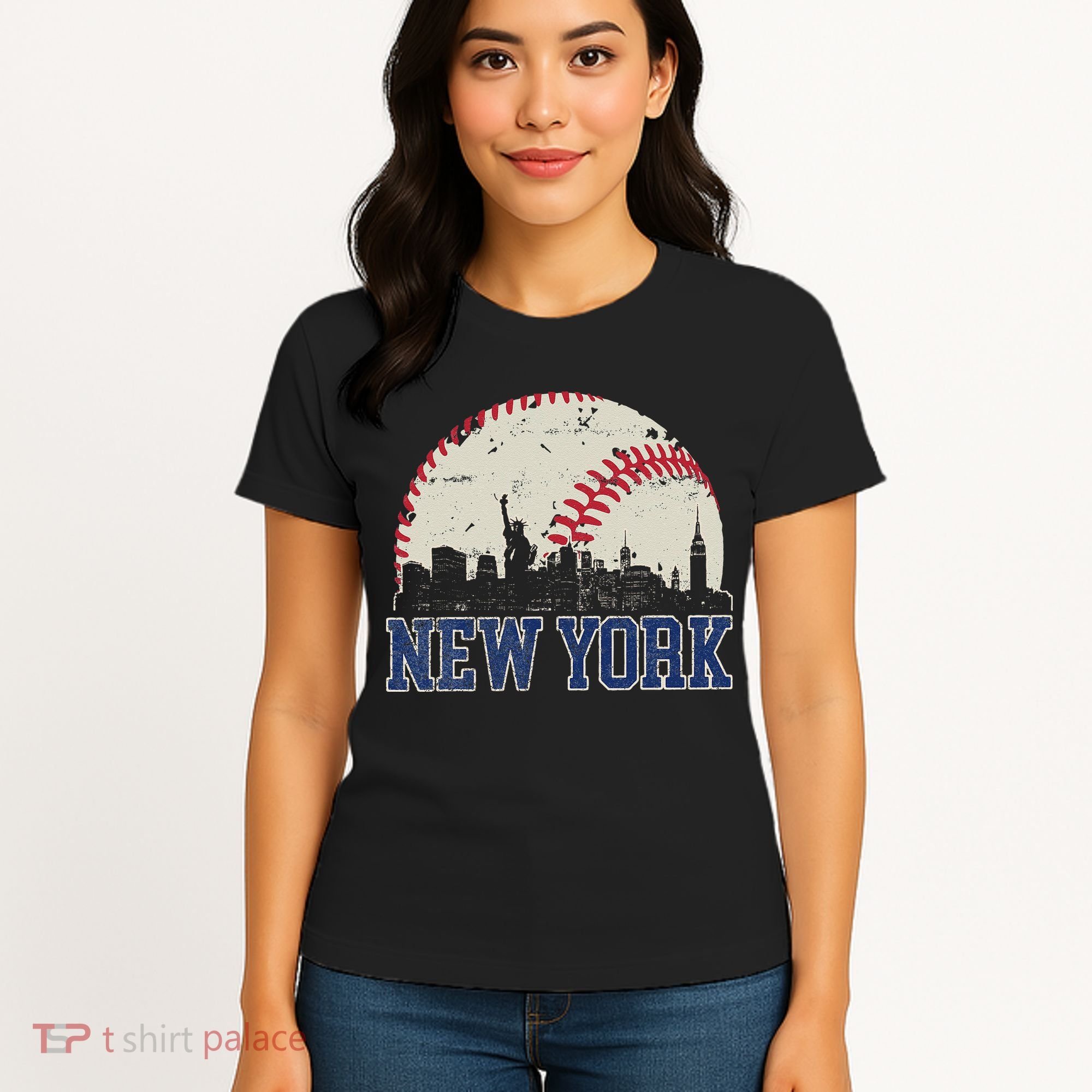 New York Retro Baseball Lover Met At Game Day Women's T-Shirt
