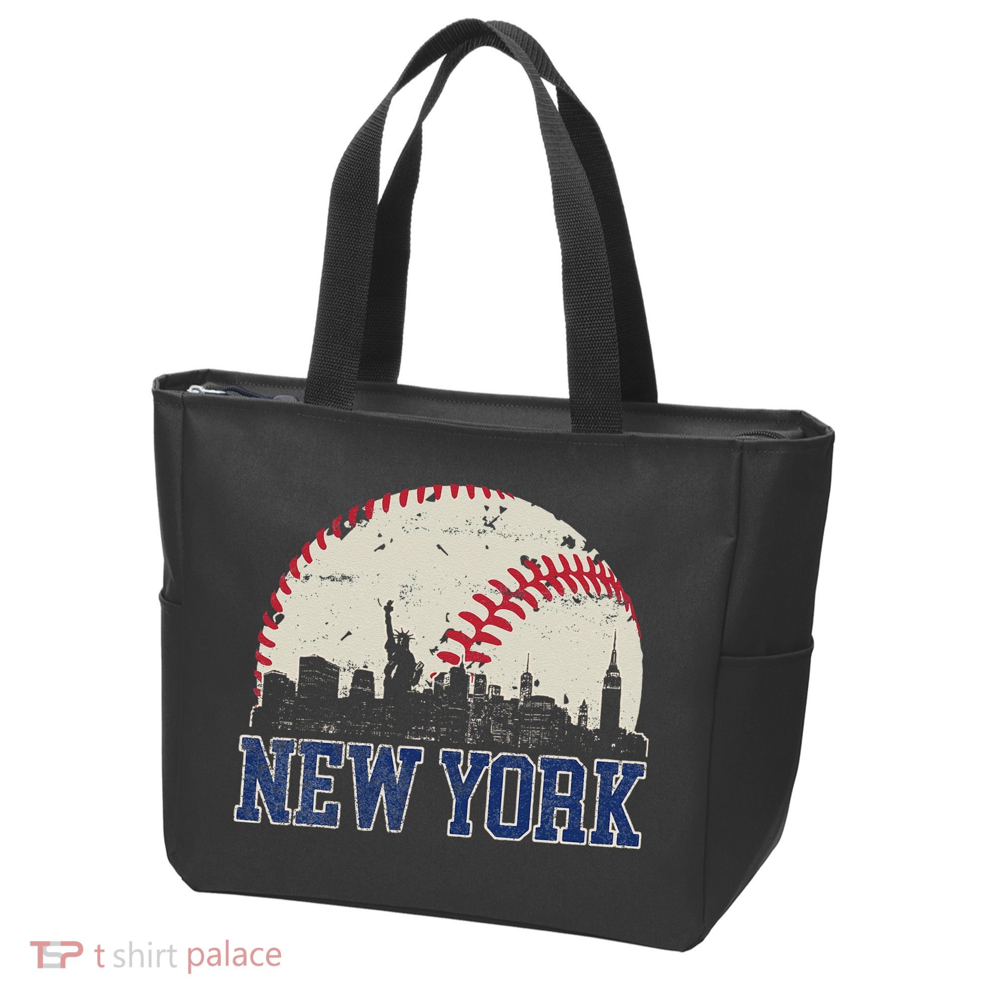 New York Retro Baseball Lover Met At Game Day Tote Bag