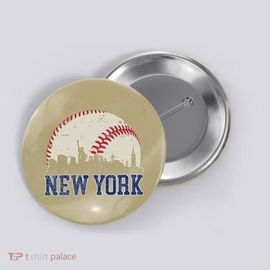New York Retro Baseball Lover Met At Game Day Button