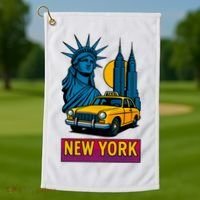 New York Retro Style Golf Towel thumb 1