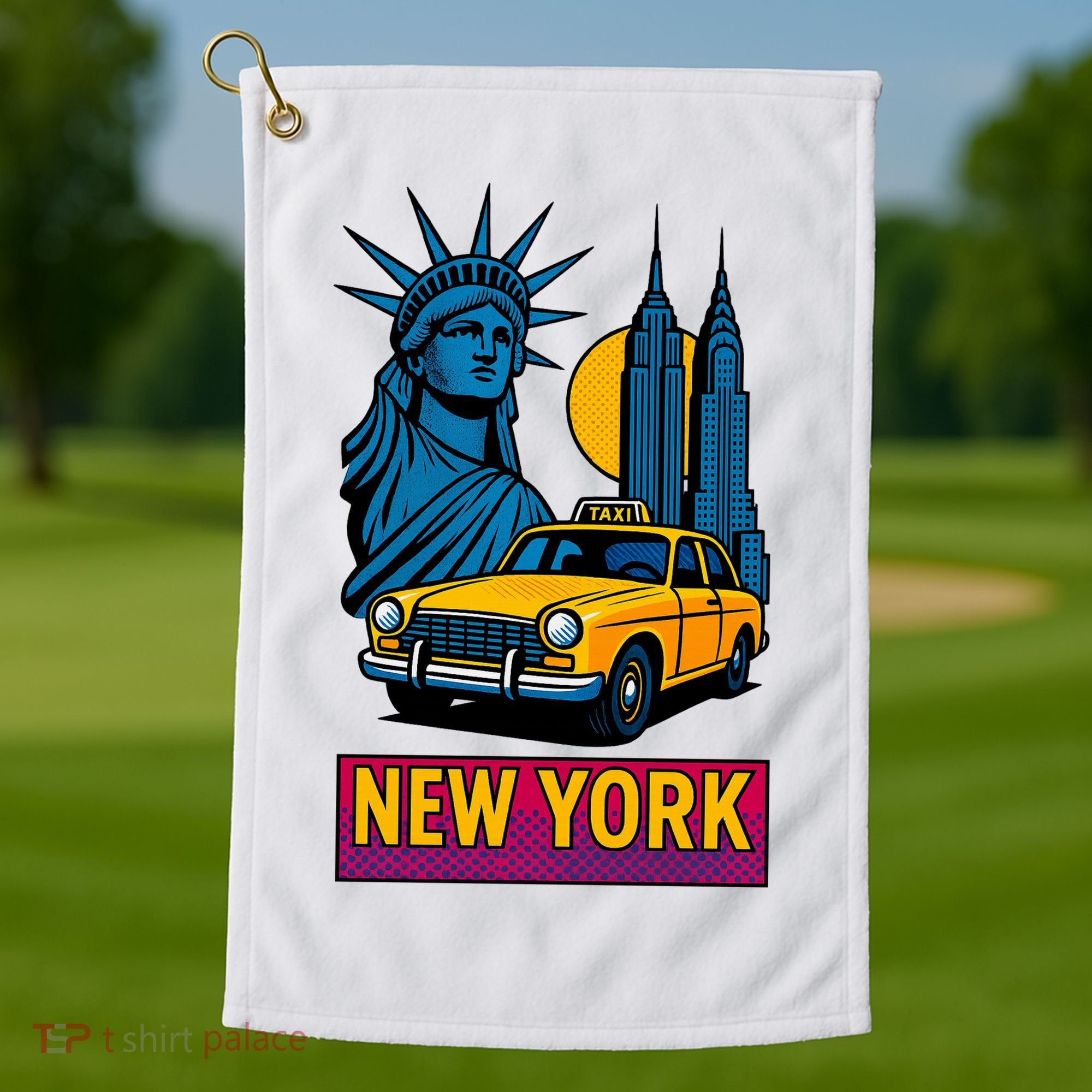 New York Retro Style Golf Towel