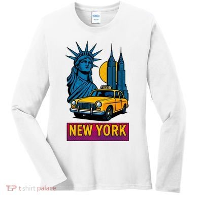 New York Retro Style Women's Long Sleeve Shirt