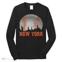 New York Retro Baseball Lover Met At Game Day Long Sleeve Shirt thumb 0