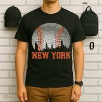 New York Retro Baseball Lover Met At Game Day T-Shirt thumb 6