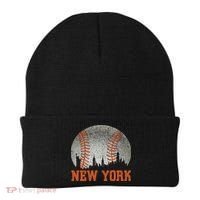 New York Retro Baseball Lover Met At Game Day Beanie thumb 0