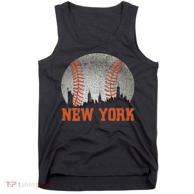 New York Retro Baseball Lover Met At Game Day Tank Top