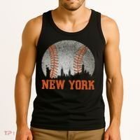 New York Retro Baseball Lover Met At Game Day Tank Top thumb 3