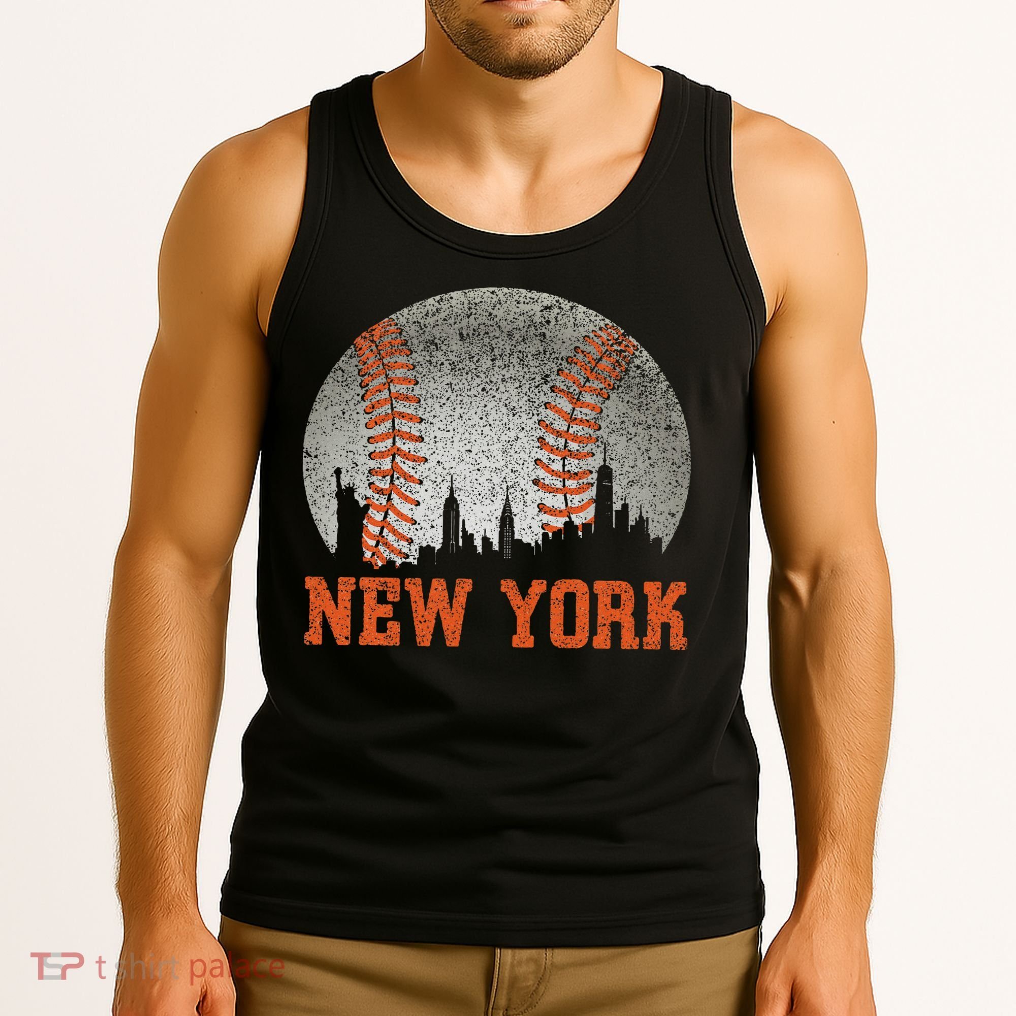 New York Retro Baseball Lover Met At Game Day Tank Top