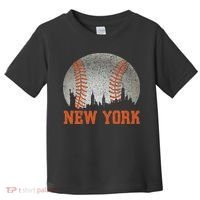 New York Retro Baseball Lover Met At Game Day Toddler T-Shirt thumb 0