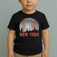 New York Retro Baseball Lover Met At Game Day Toddler T-Shirt thumb 2