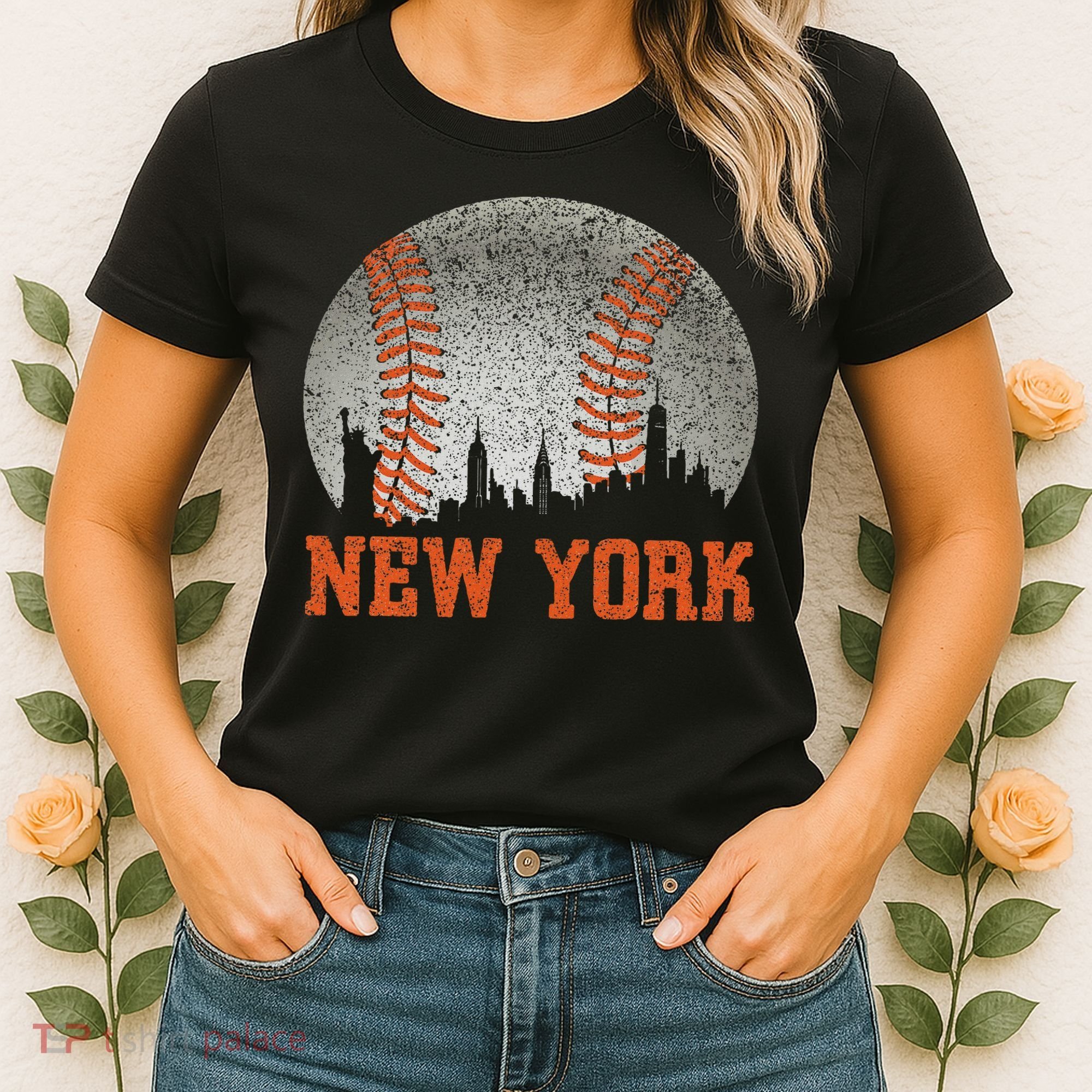 New York Retro Baseball Lover Met At Game Day Women's T-Shirt