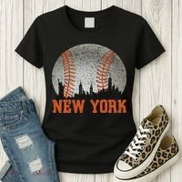New York Retro Baseball Lover Met At Game Day Women's T-Shirt thumb 3