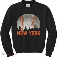 New York Retro Baseball Lover Met At Game Day Kids Sweatshirt thumb 0