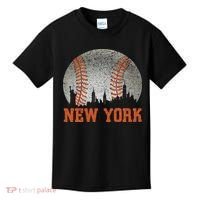New York Retro Baseball Lover Met At Game Day Kids T-Shirt thumb 0