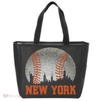 New York Retro Baseball Lover Met At Game Day Tote Bag thumb 0