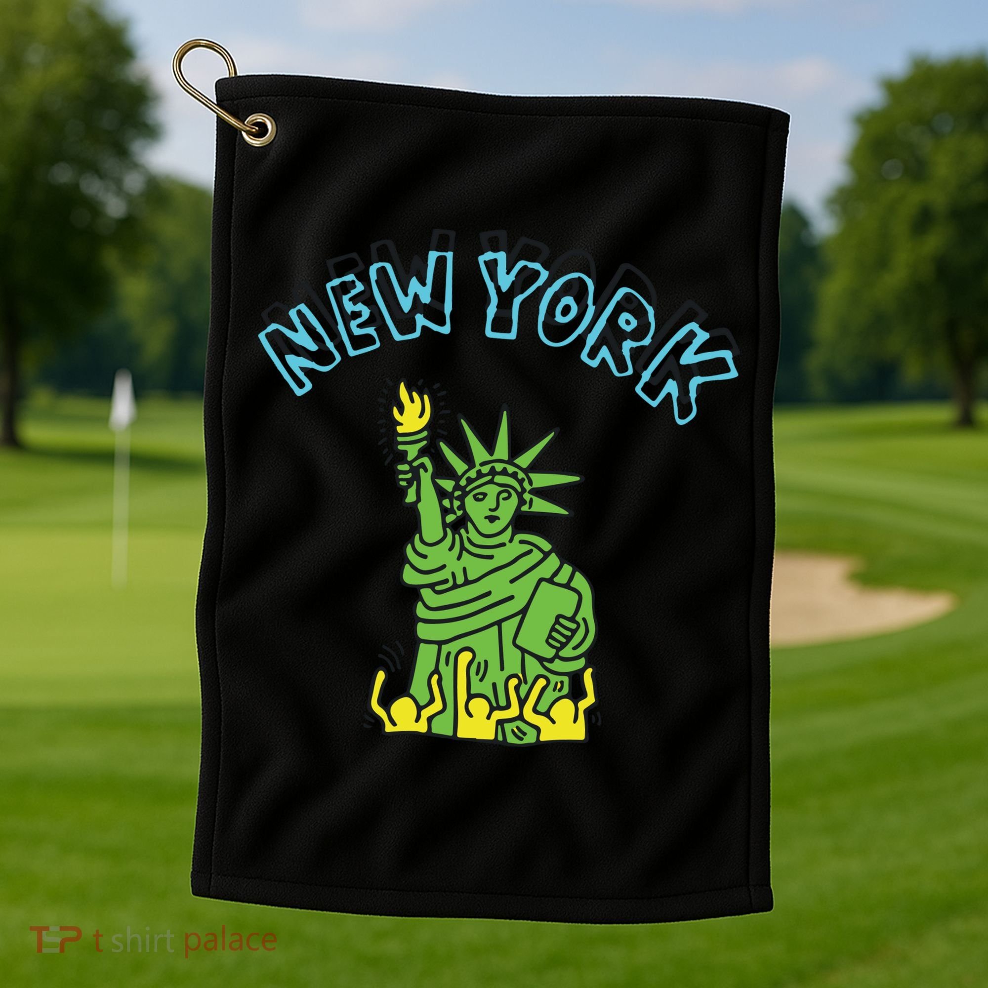 New York Statue Of Liberty Golf Towel