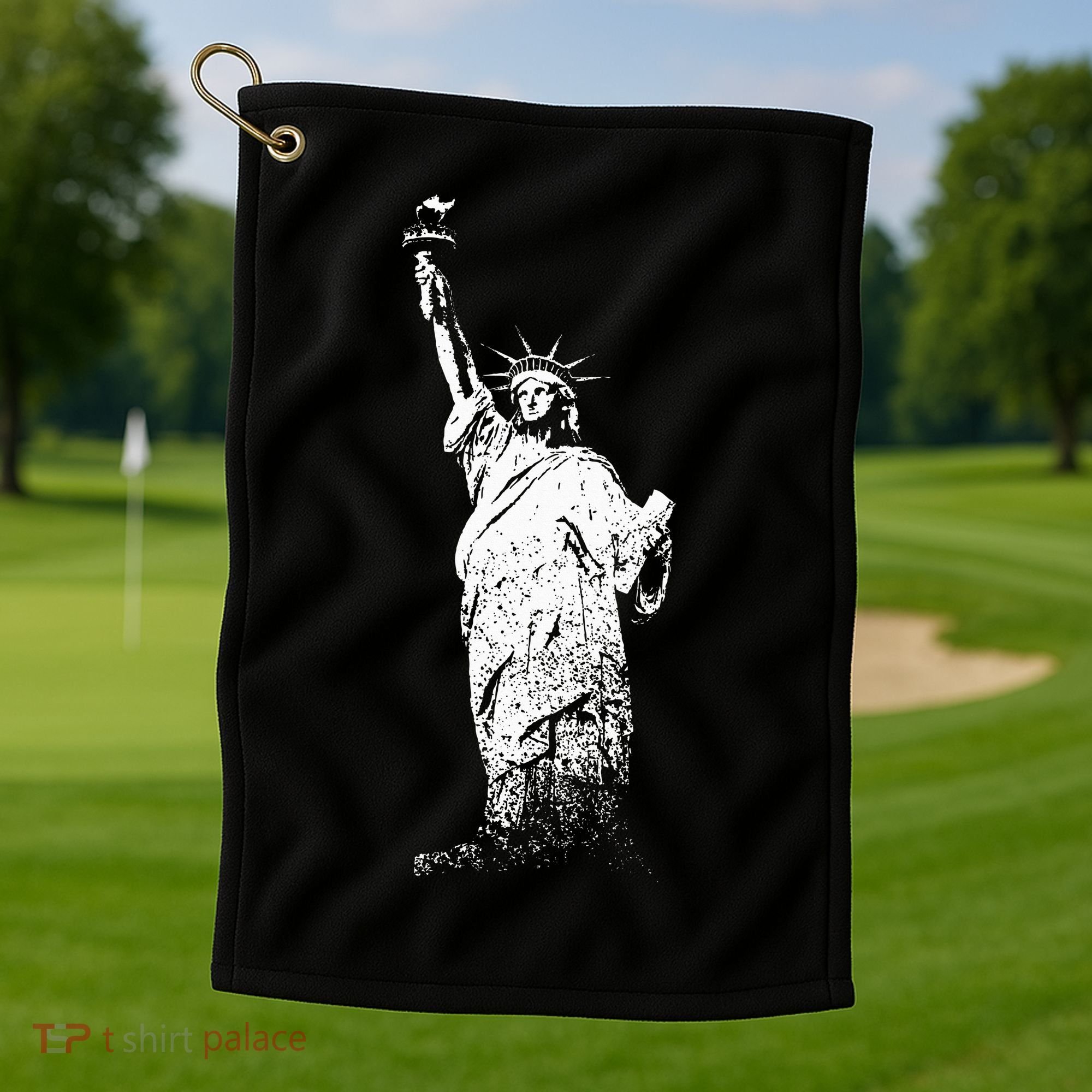 New York Statue Of Liberty Golf Towel